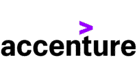 Accenture logo with purple greater-than symbol.