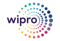 Wipro logo with colorful dotted spiral design.